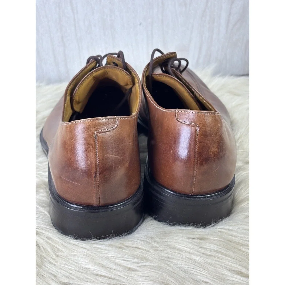 Cole Haan Dress Shoes Mens 15M Brown Leather Split Apron Toe Oxford Derby
